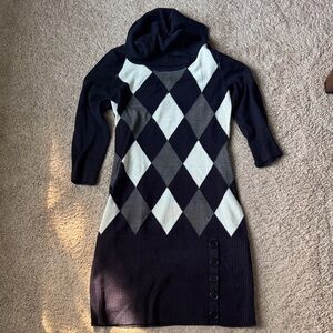 Sandra Darren Ribbed Knit Sweater Dress